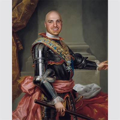 Custom Royal Portrait King of Spain Carlos III from Photo,by myDaVinci - myDaVinci